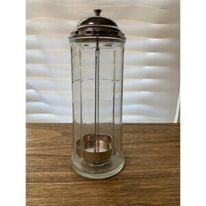 Straw Holder Chrome Plated Lid 11" x 4"